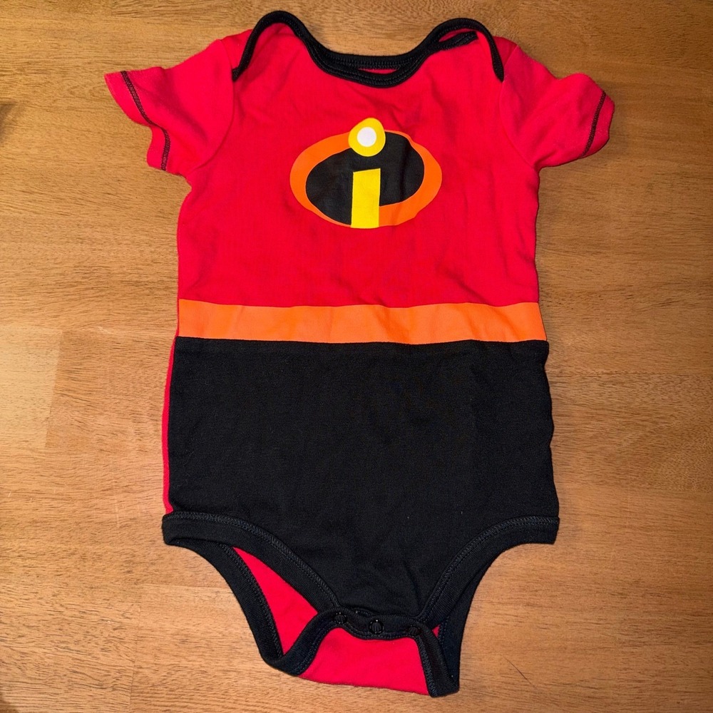 Disney Baby The Incredibles Bodysuit Red Black Superhero Costume 24M Pixar